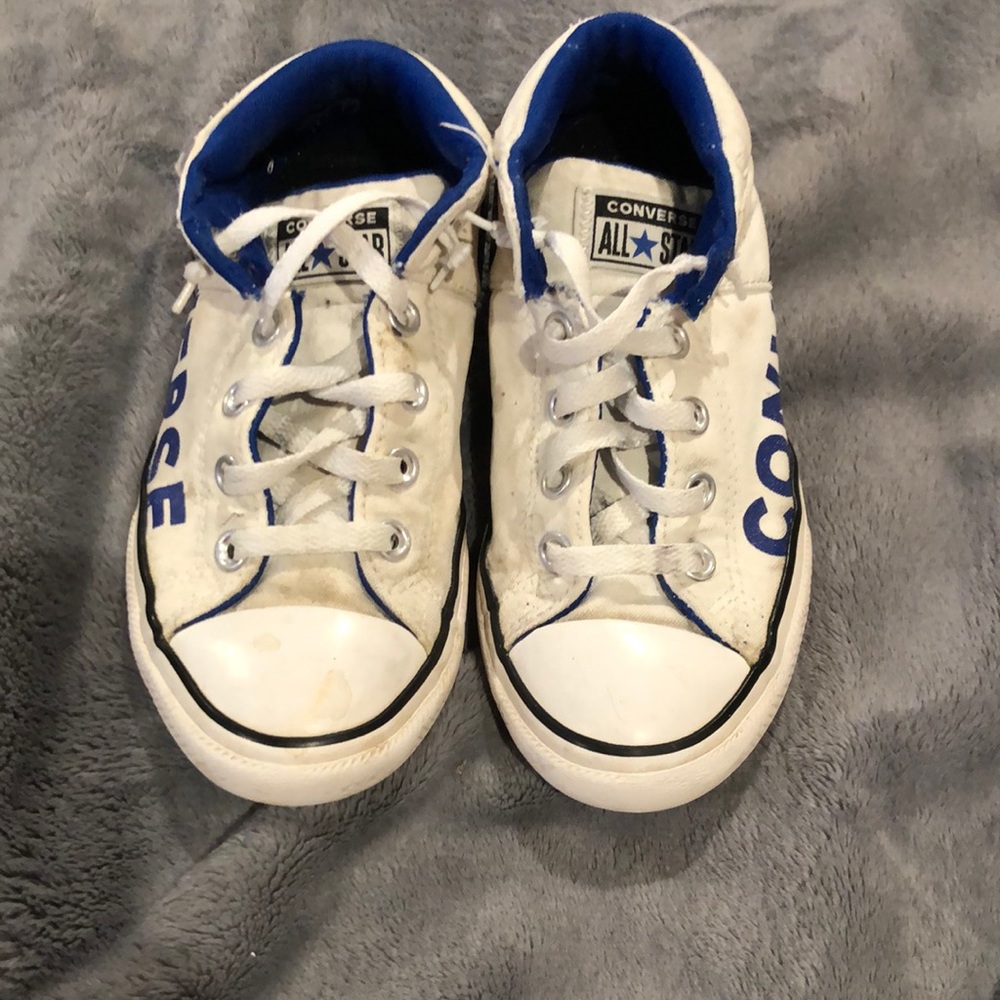 White and blue converse